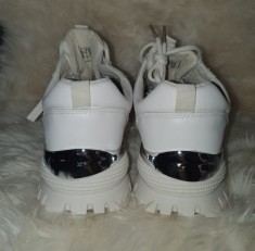 Pantofi sport dama bej cu plaforma noi din piele ecologica masura 38 foto