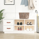 Banca pentru pantofi, alb, 100x34x45 cm, lemn masiv pin GartenMobel Dekor, vidaXL