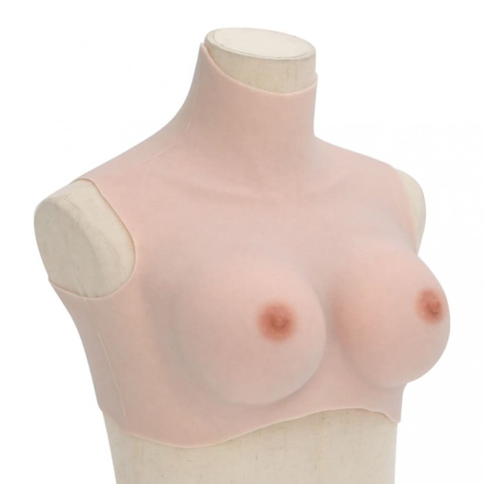 vidaXL Bust cu s&acirc;ni din silicon cupă D, culoare caucazian