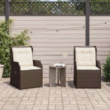 vidaXL Bancă de grădină cu pernă 2 pcs Maro Rattan poli