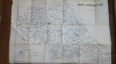 Harta Județului Iași, 1972, 10-40 km foto