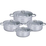 Set 4 cratite inox cu capac Royalty Line, inox, compatibile cu masina de spalat vase