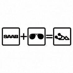 Sticker Auto Saab + Stil = Repaus