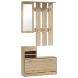 HOMCOM Set Mobilier cu 2 Rafturi Reglabile, 90x24x177 cm, Lemn Natural | Aosom Romania
