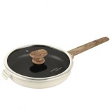 Cumpara ieftin Tigaie Heinner Wild Stone cu capac, 26 x 5.5 cm, manere imitatie lemn