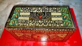 G416- I-Raritate-Cutie patiserie veche Imperiul habsburgic Viena-Austria anii 1900 stil secession metal litografic-Compania ROMAN UHL/JOSEF M. BREUNIG
