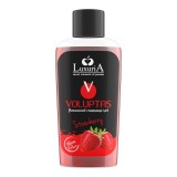 Gel pentru masaj LUXURIA Voluptas Strawberry, cu efect de &icirc;ncălzire, aromă naturală de căpșuni, 100 ml