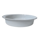 Vas termorezistent rotund cu maner, 29.5&times;27.5&times;6 cm, Alb