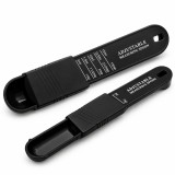 Cumpara ieftin Set 2 linguri dozatoare negre 16 x 3,5 x 1,6 cm, din plastic, cu masurare ajustabila