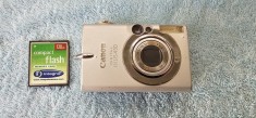 APARAT FOTO DIGITAL CANON IXUS 430 + CARD128 MB, FARA ACUMULATOR , NU STIU DACA FUNCTIONEAZA !!