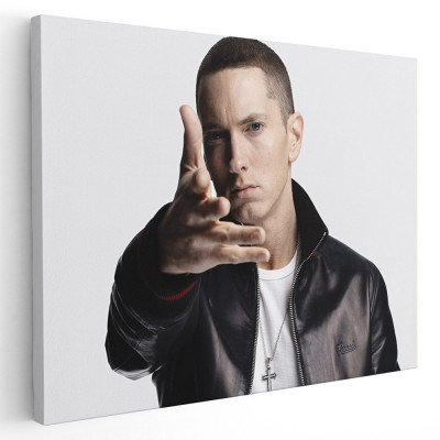 Tablou afis Eminem cantaret rap 2333 Tablou canvas pe panza CU RAMA 20x30 cm foto