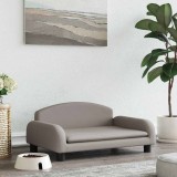 VidaXL Pat de c&acirc;ini, gri taupe, 70x45x30 cm, textil