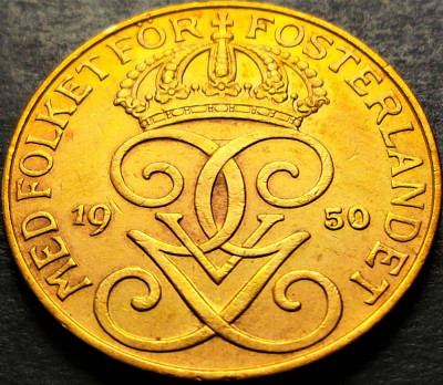 Moneda istorica 5 ORE - SUEDIA, anul 1950 * cod 1292 foto