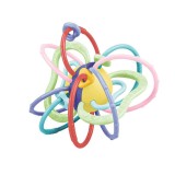 Jucarie Dentitie multicolora cu inele, 12cm, ATU-088792, Rosu, Plastic, Oem