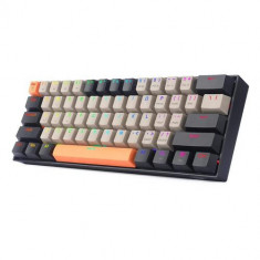 Tastatura Bluetooth si cu fir gaming mecanica Redragon Draconic Pro, iluminare RGB, Multicolor