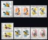 ROMANIA 1985 LP 1129 PASARI OCROTITE BICENTENARUL AUDUBON PERECHE SERII MNH
