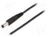 Cablu alimentare DC, cabluri, DC 5,5/2,1 mufa, negru, 1,5m, WEST POL - P21-TT-T050-150BK