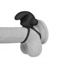 Inel Penis Cu Vibratii Power Clit Duo Silicone Cockring, Negru