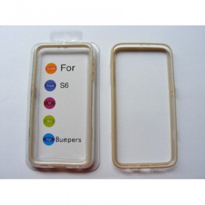 Husa Bumper Plastic Samsung Galaxy S6 (G920) Gold Blister foto