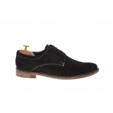 Pantofi barbati casual din piele naturala intoarsa, culoare gri inchis - PAGRIVEL3