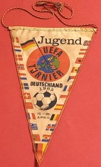 Fanion (vechi-colectie) fotbal - Turneul UEFA 1965-Germania(inclusiv Romania)