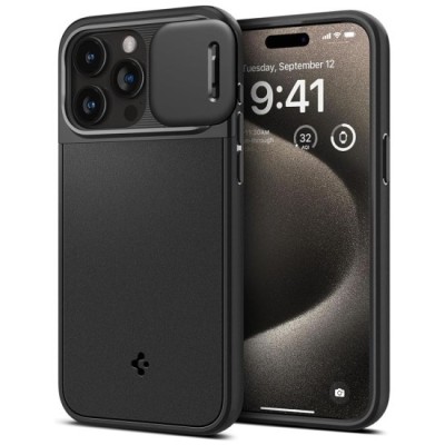 Husa iPhone 15 Pro Max - Spigen Optik Armor - Black foto