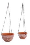 Cumpara ieftin Set 2 ghivece flori, suspendabile teracota maro 17 x 10 cm, 22 x 11,5 cm