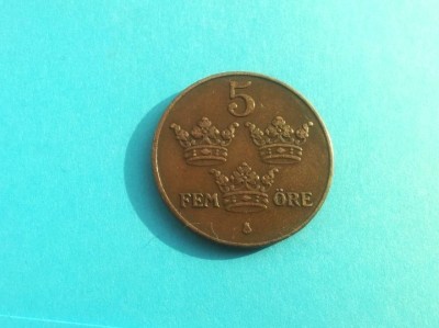 5 Ore 1938-Suedia-XF+ foto