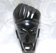 FIGURINA IDOL MAYAS AZTEC LUCRAT MANUAL DIN OBSIDIAN AURIU