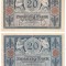 SV * Germania LOT 2 x 20 MARK 1915 * culori diferite (indigo -AUNC si albastru VF)