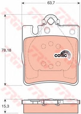Set placute frana,frana disc MERCEDES CLK Cabriolet (A208) (1998 - 2002) TRW GDB1334