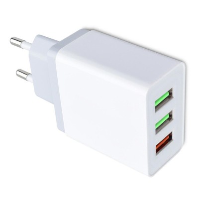 Alim USB A x3 retea 2.1A QC3.0 foto