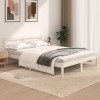 Gossi cadru de pat mic dublu, alb, 120x190 cm, lemn masiv de pin