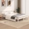 Gossi cadru de pat mic dublu, alb, 120x190 cm, lemn masiv de pin