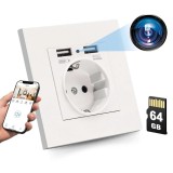 Camera Spion in Priza de perete iUni PR1, 64GB, Wi-Fi, Full HD, Vizualizare Live pe telefon