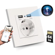 Camera Spion in Priza de perete iUni PR1, 64GB, Wi-Fi, Full HD, Vizualizare Live pe telefon