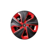 Set 4 Capace Roti ALM Evo R15 Negru Rosu - Universale, Otel, ABS, Usor de Curatat, Rezistente Impact si Vreme