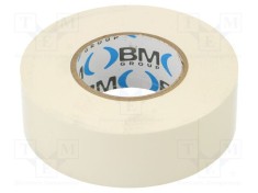Bandă electroizolantă albă PVC 25mm x 25m 0,15mm BM GROUP