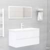 Set mobilier de baie, 2 piese, alb, lemn compozit