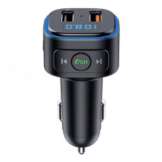 Modulator FM Serioux, Bluetooth 5.0, 5 m, 2 x USB, format muzica MP3/WMA/WAV, microfon incorporat