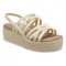 Sandale Crocs Brooklyn Strappy Low Wedge Bej - Bone