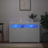 vidaXL Servantă cu lumini LED, alb, 115,5x30x75 cm 804337