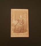 Fotografie carte de vizită veche Țara Galilor Portret Femeie Studio Victorian