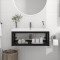 Cadru chiuveta de baie pentru perete, negru, 79x38x31 cm, fier GartenMobel Dekor