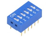 Comutator DIP-SWITCH 6 Secțiuni ON-OFF 0,05A 12VDC