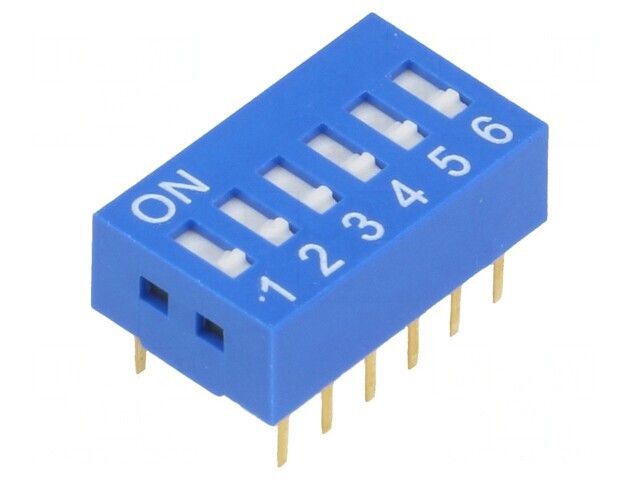 Comutator DIP-SWITCH 6 Secțiuni ON-OFF 0,05A 12VDC