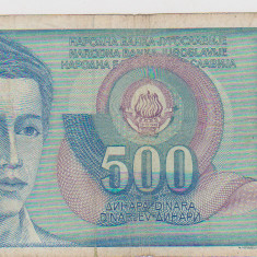 BANCNOTA 500 DINARI 1 III 1990 JUGOSLAVIA