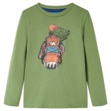 Tricou pentru copii cu m&acirc;neci lungi, kaki deschis, 104