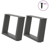 vidaXL Picioare pentru măsuță de cafea &icirc;n formă de U, 2 buc., antracit, 40x(30-31) cm, oțel