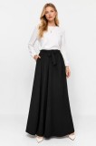 Women's Black Linen Look Relaxed Fit Tie-Up Shalwar Trousers
